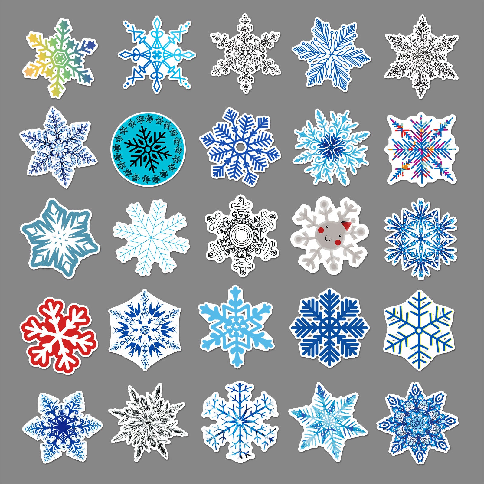 Wholesale 50pcs/ pack  snowflake graffiti winter small fresh DIY luggage stickers