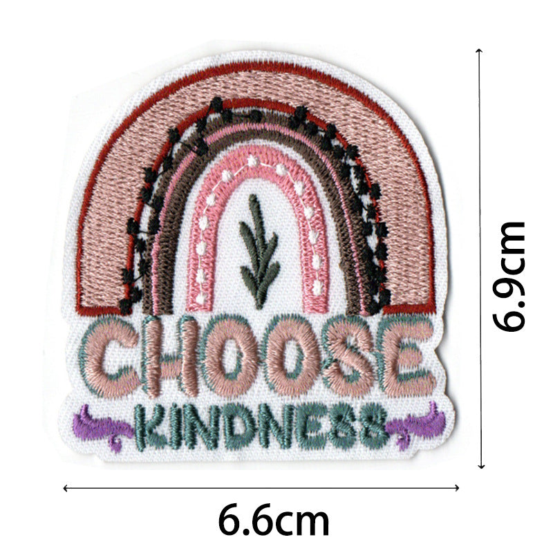 Wholesale Bohemian embroidered fabric patch with positive energy quotes for bags  DIY Patches