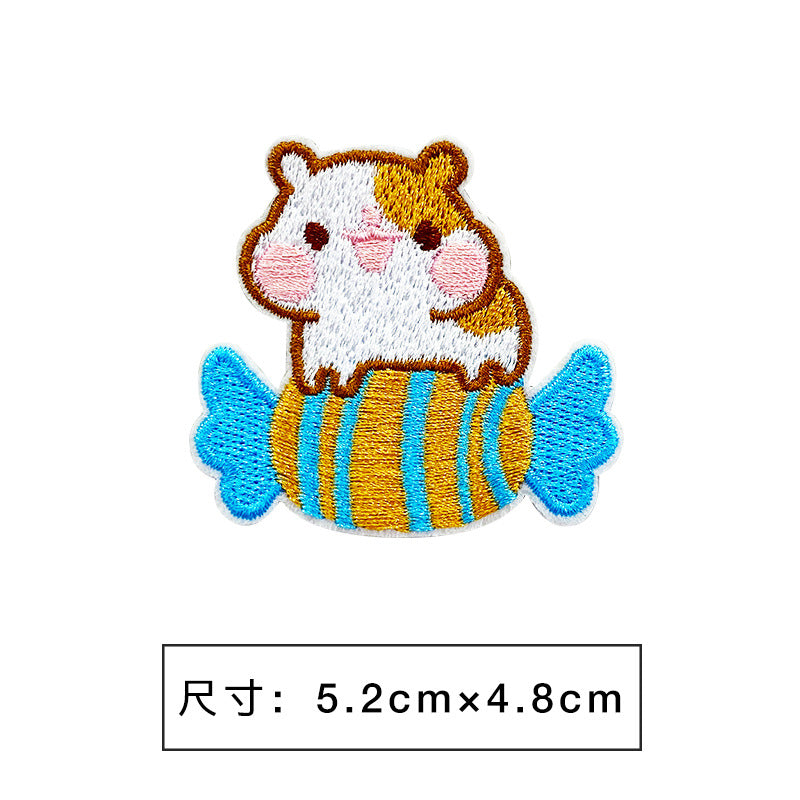 Wholesale Non Woven Fabric Cartoon Embroidered Patch Sticker For Towel DIY Accessory