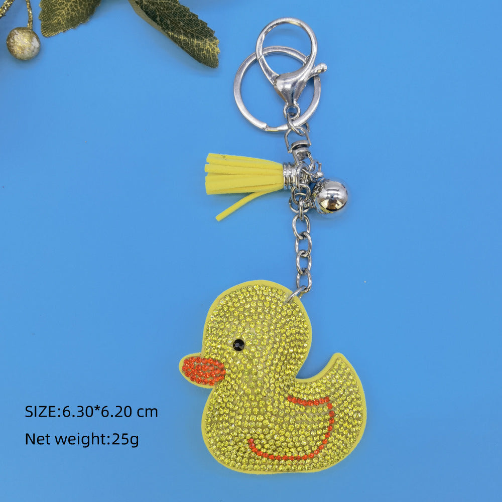 Wholesale 4pcs Cartoon animal diamond studded Rhinestone Keychain