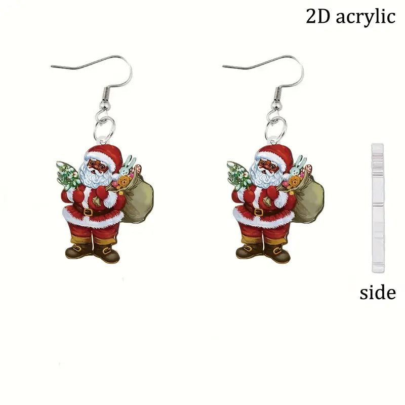 Wholesale christmas gift bag earrings cute  head earrings