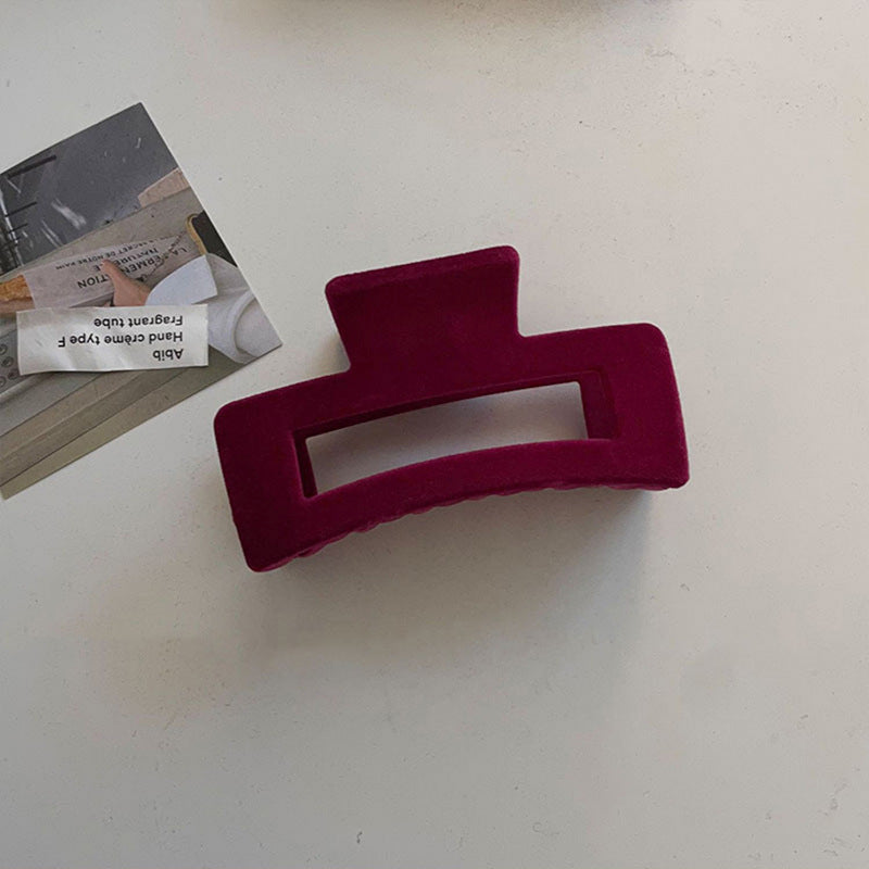 Wholesale Red Flocked Crimson Christmas Hair Clip  Velvet Hair Accessories