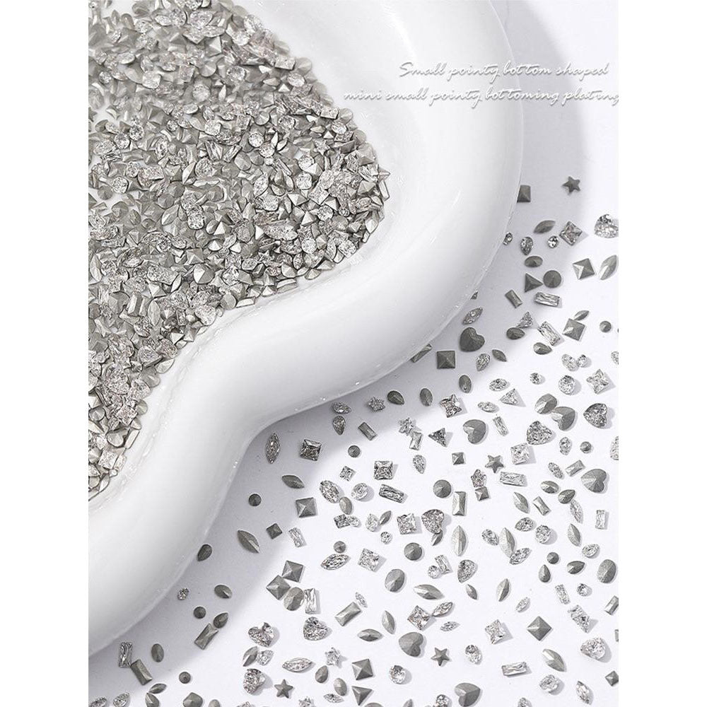 Wholesale 50/1000/10000pcs nail art mini small pointed bottom zircon shaped diamond super flash mini white micro zircon nail decoration