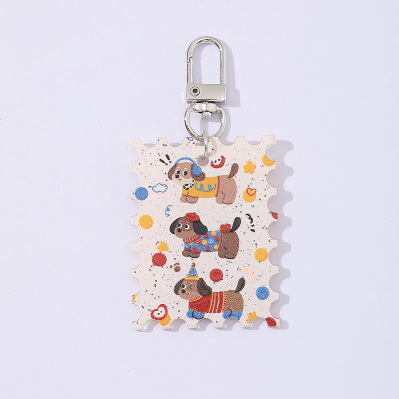 Wholesale 10pcs/ pack cute dog acrylic pendant keychain