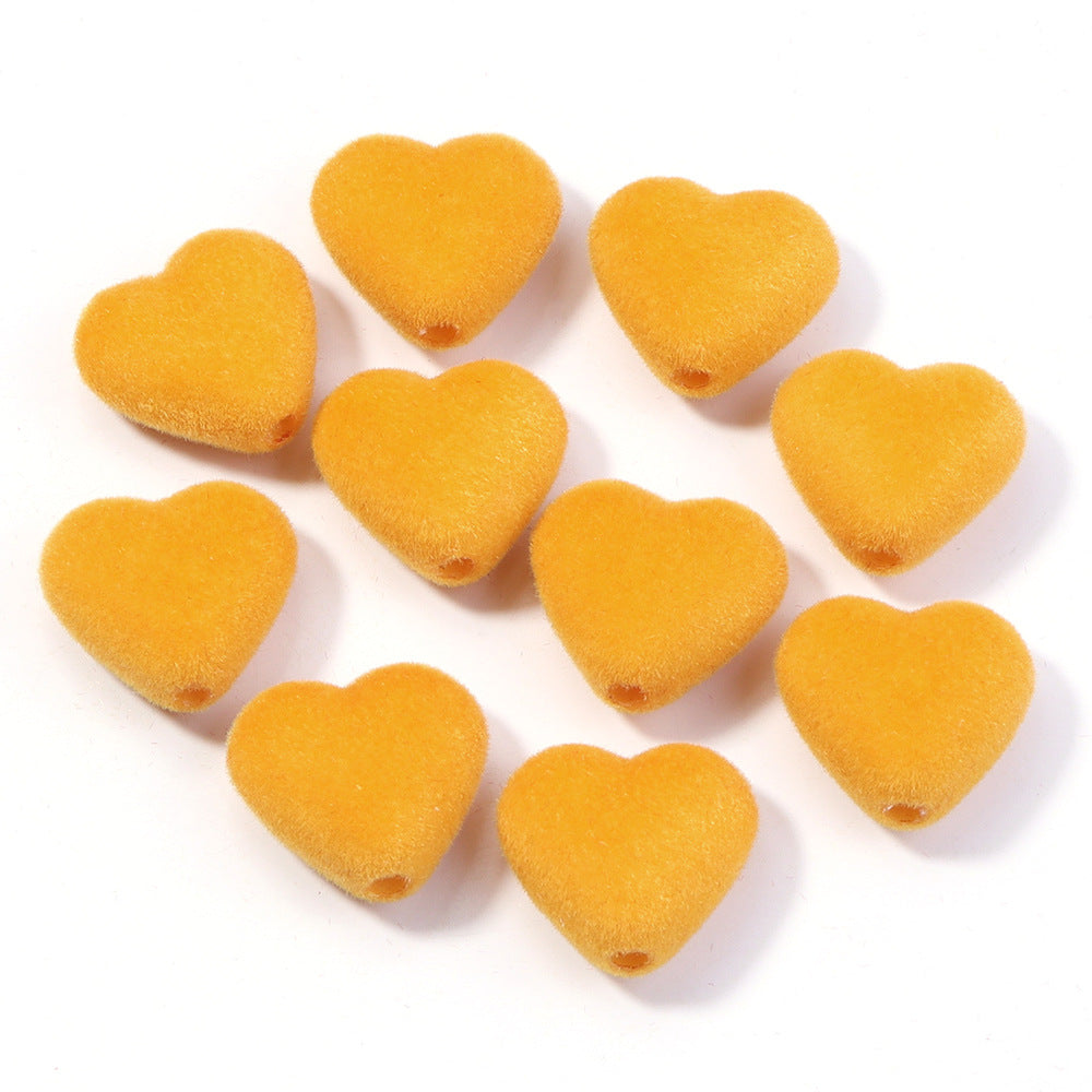 Wholesale 10pcs Acrylic  Series Peach Heart Large Hole Beads