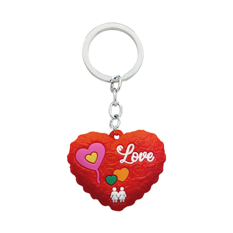 Wholesale PVC LOVE Heart Keychain