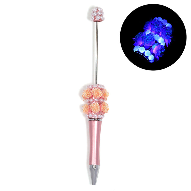 Wholesale 5pcs Heavy industry rose-shaped ballpoint pen Beadable Pen