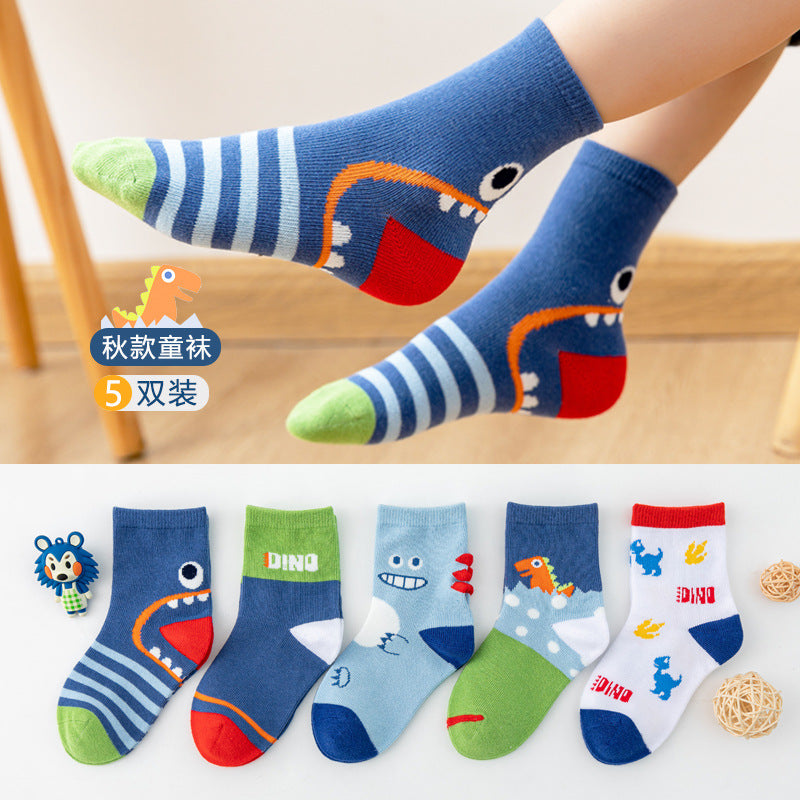 Wholesale Autumn and Winter Children's Cartoon Solid Color Cotton Socks