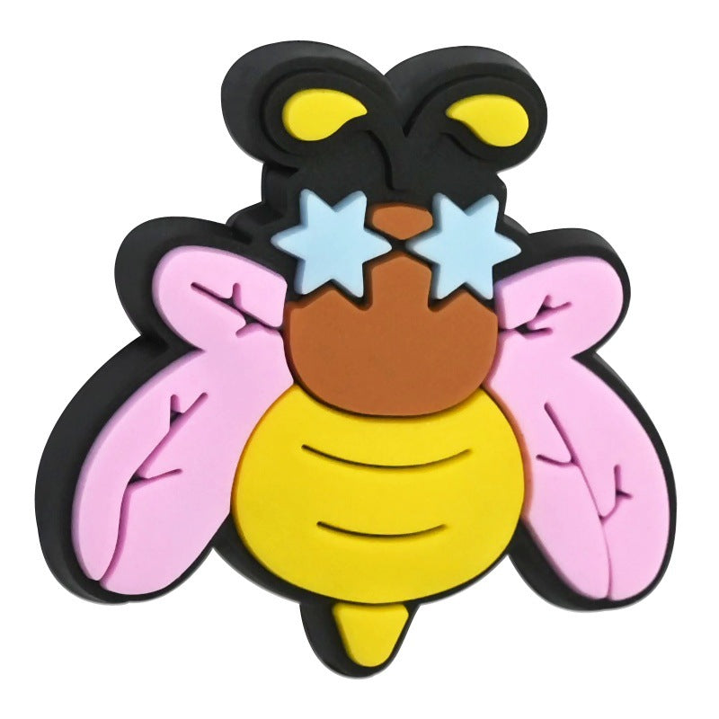 Wholesale Random 100pcs Cartoon Bee Series Ballpoint Pen Bead Accessories DIY Soft PVC Loose Beads