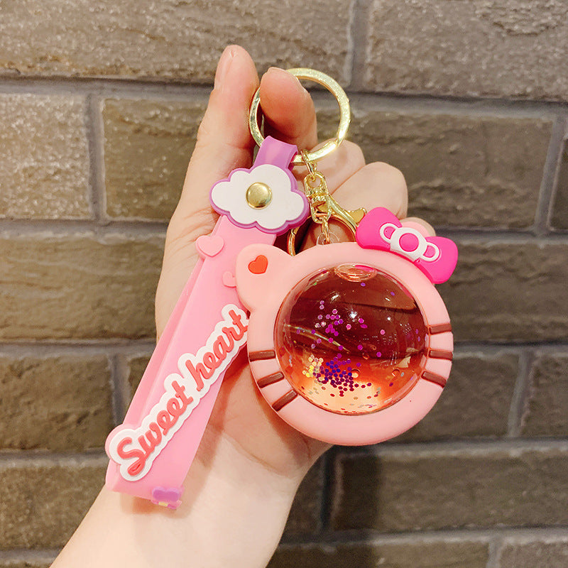 Llavero a la deriva del colegio de gatos al por mayor de planeta acrílico