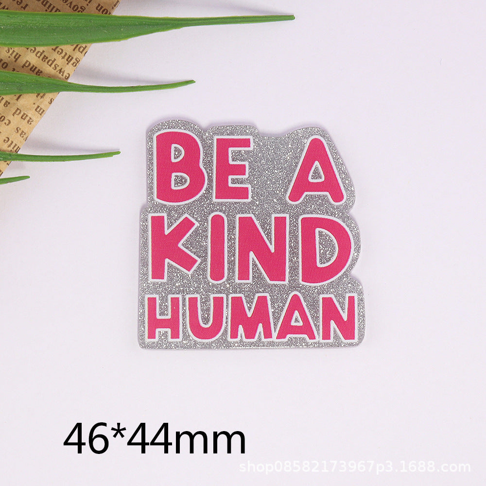 Wholesale 10pcs Cartoon Letters Rainbow Bag Acrylic Cute Things DIY Accessories FlatBack