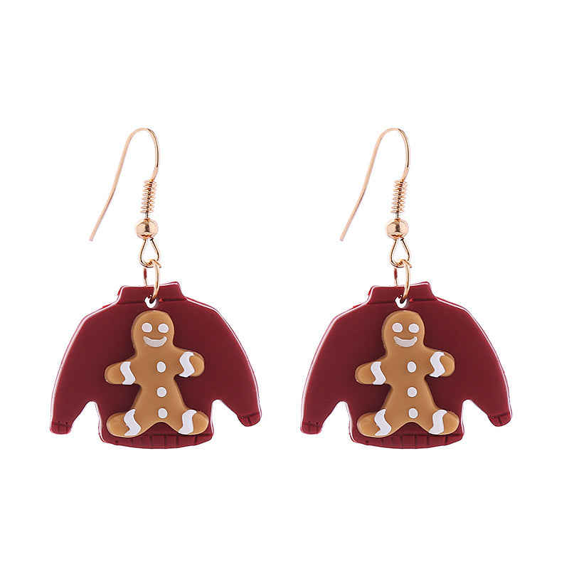 Wholesale Christmas Series Soft Clay Christmas Tree Earrings