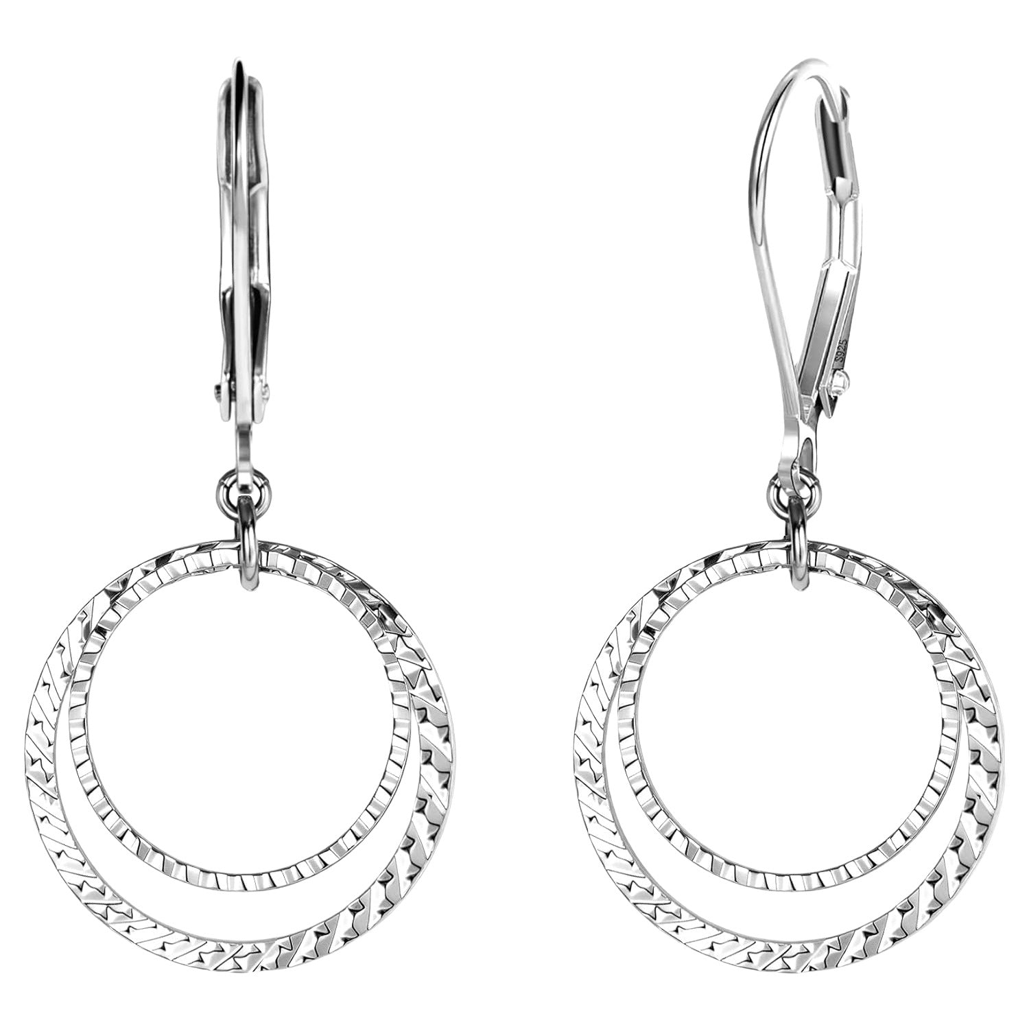 Wholesale Exaggerated Round Hammer Pattern Geometric Hoop Earrings