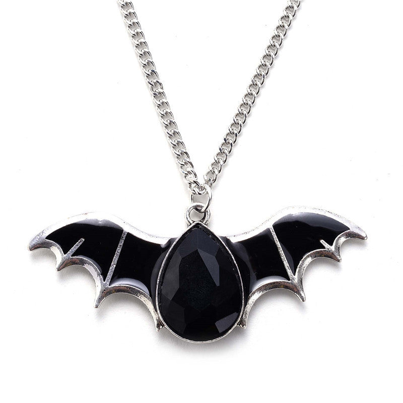 Wholesale  Bat Necklace Punk Oil Drip Sweater Chain