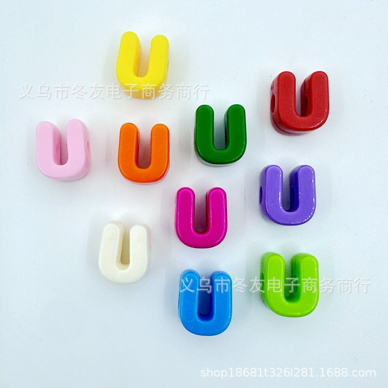 Wholesale  20pcs/pack   Acrylic large-hole letter Letter Beads