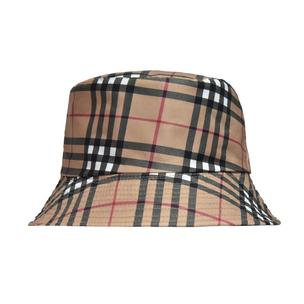 Wholesale Check stripe sun hat reversible