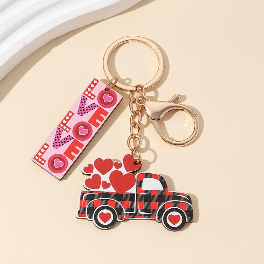Wholesale Valentine's Day Pink Bow Love Keychain