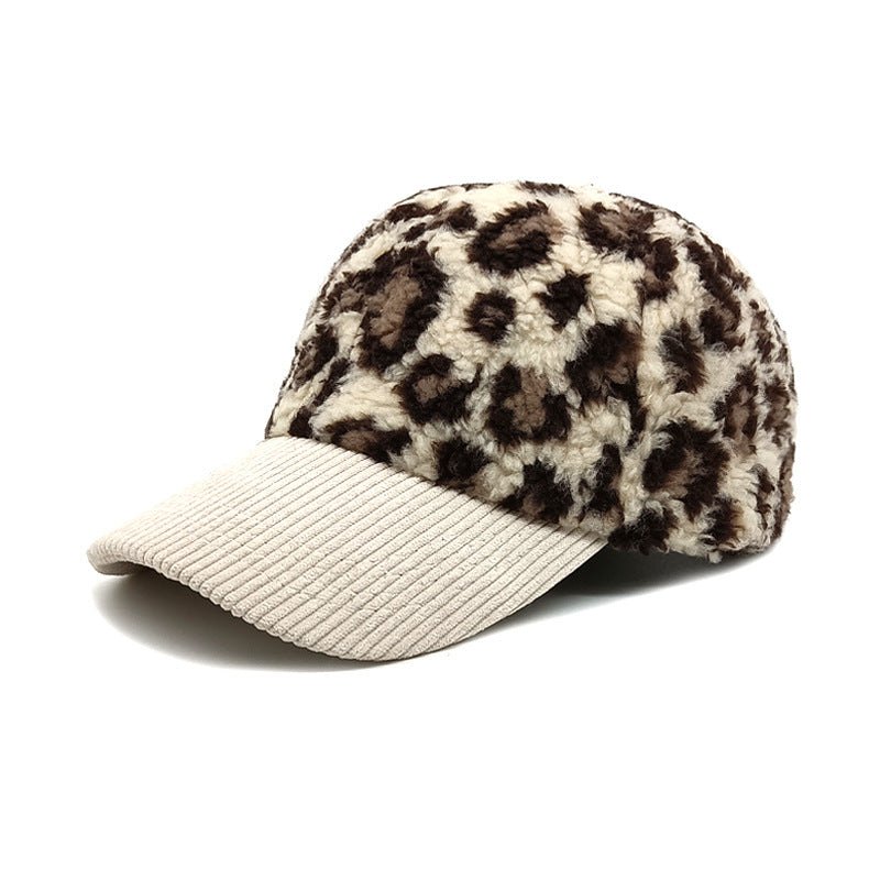 Wholesale Autumn and Winter Retro Color Matching Leopard Print Cold Warm Polyester Baseball Cap