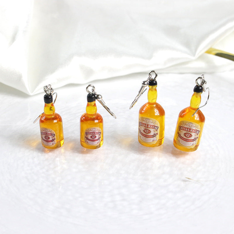Wholesale Various colored wine bottle Acrylic Earrings