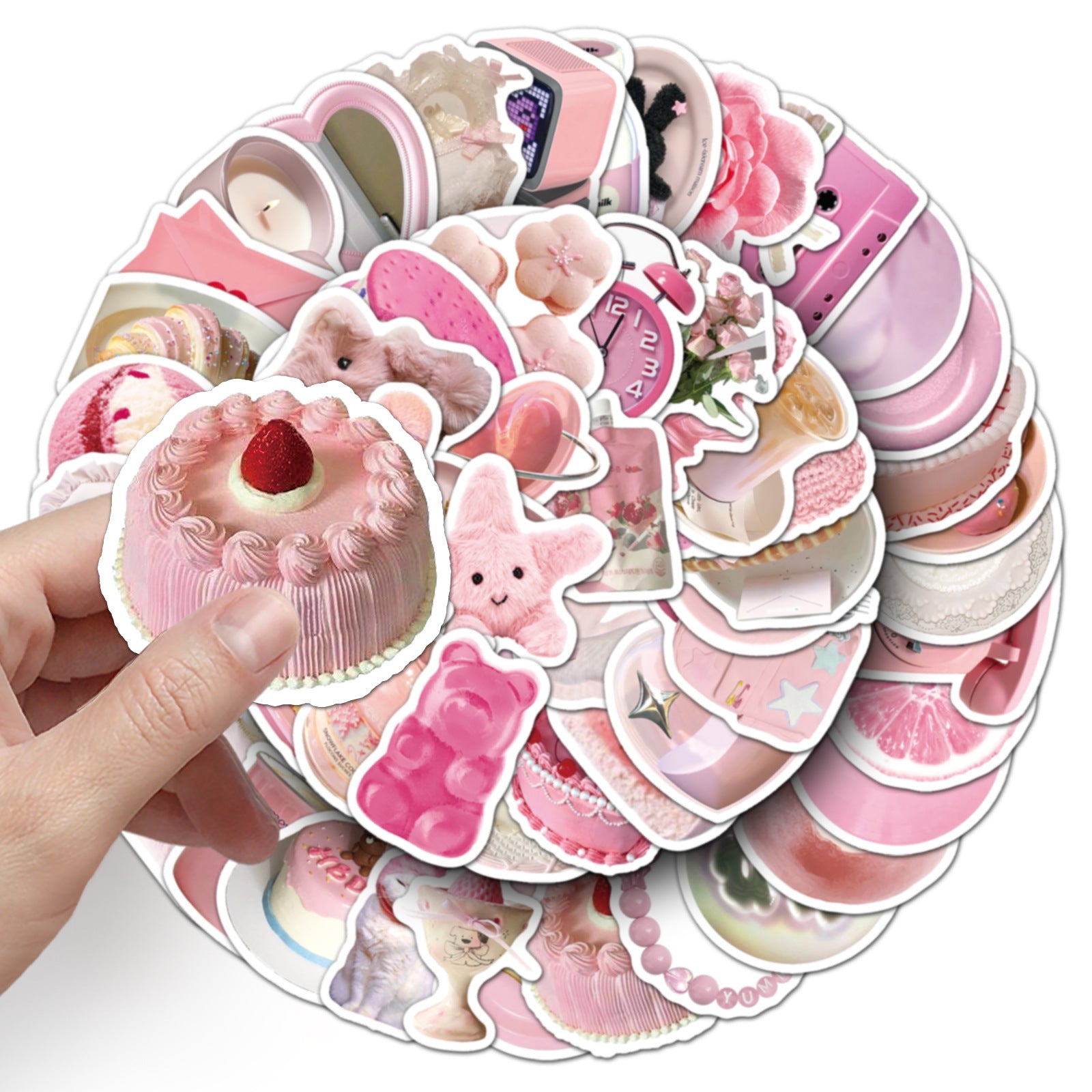 Wholesale 100 cute soft pink butterfly doodle stickers