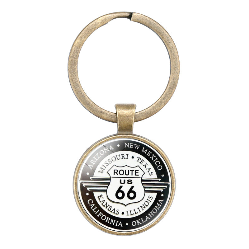 Wholesale of New Highway Flying Road Retro Alloy Keychains