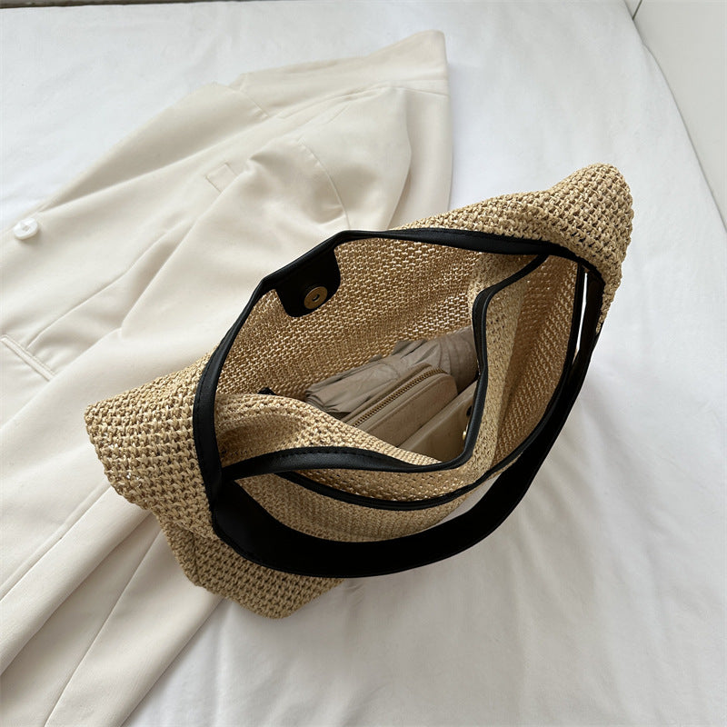 Wholesale High Capacity One Shoulder Straw Woven Bag