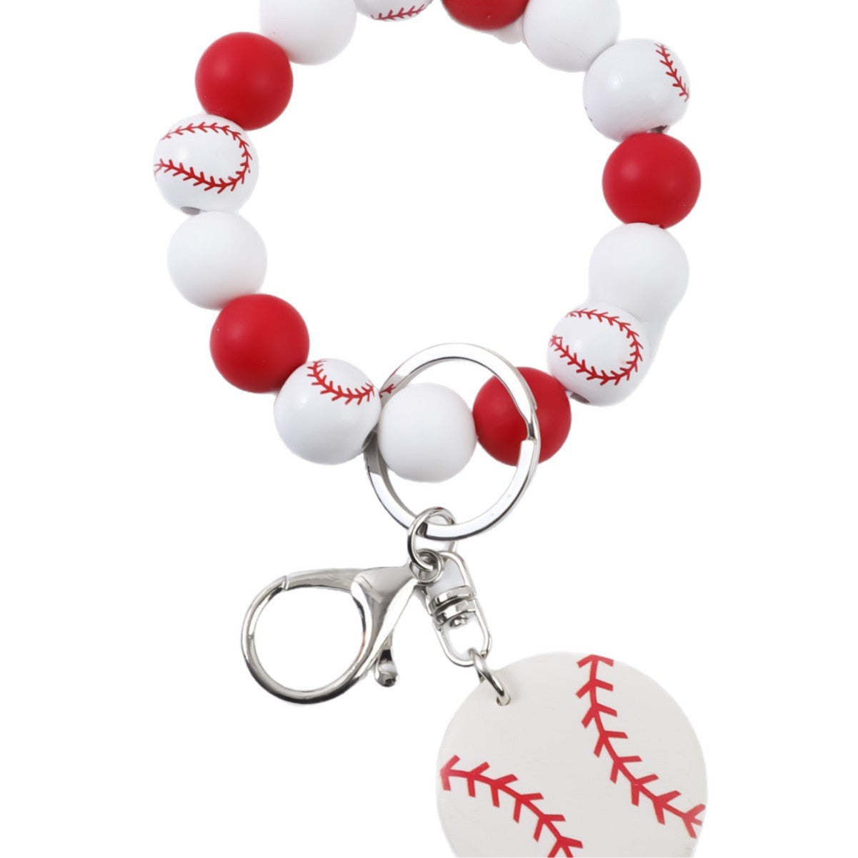 Wholesale Cartoon Sports Beaded Wristlet Keychains Basketball Football Volleyball Pendant