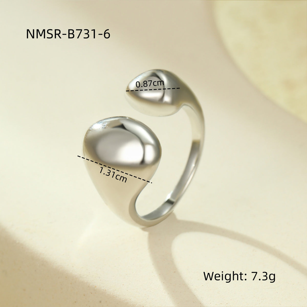 Wholesale Stainless Steel Rings with Geometric Opening Irregular Non-Fading Ring Jewelry