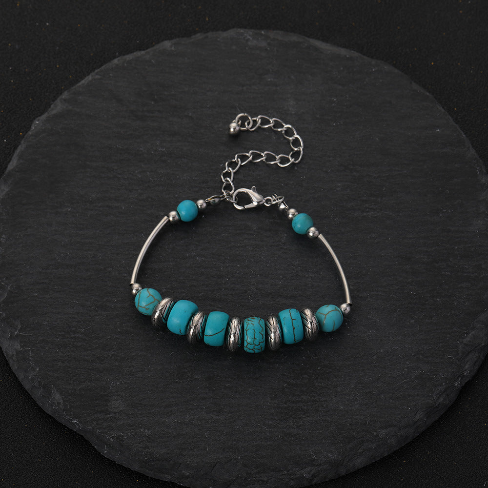 Wholesale  Distressed   Retro Turquoise Butterfly Bracelet