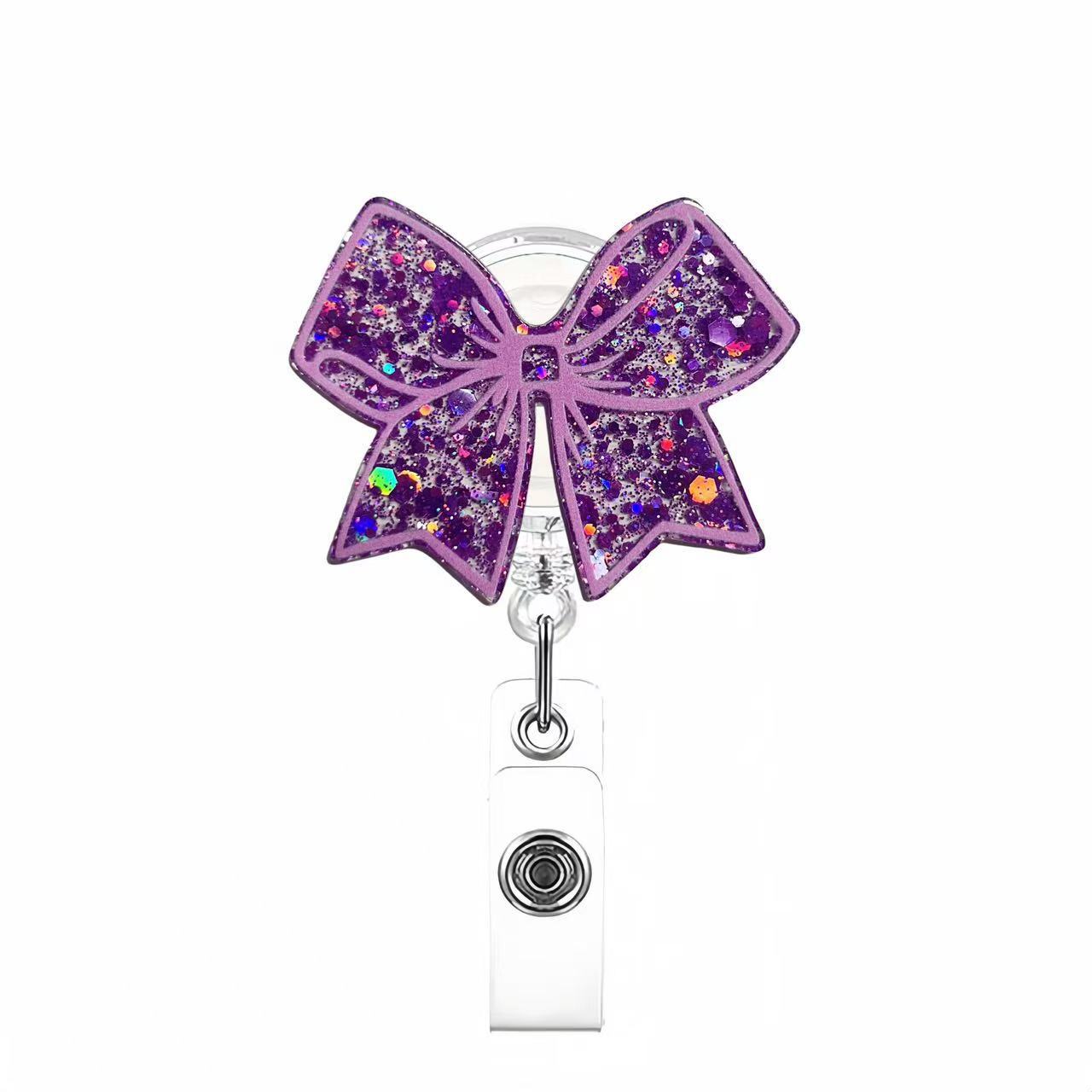 Wholesale Pink cherry medical staff with diverse bows Badge Reels