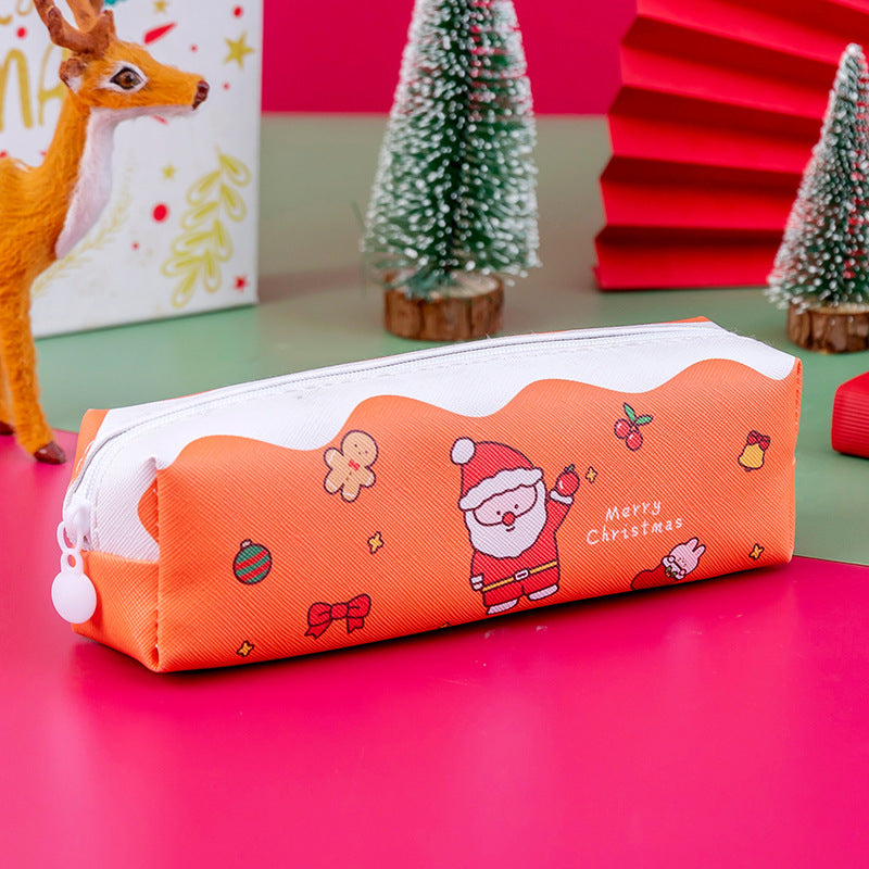 Wholesale PU Cartoon Christmas Pencil Bags
