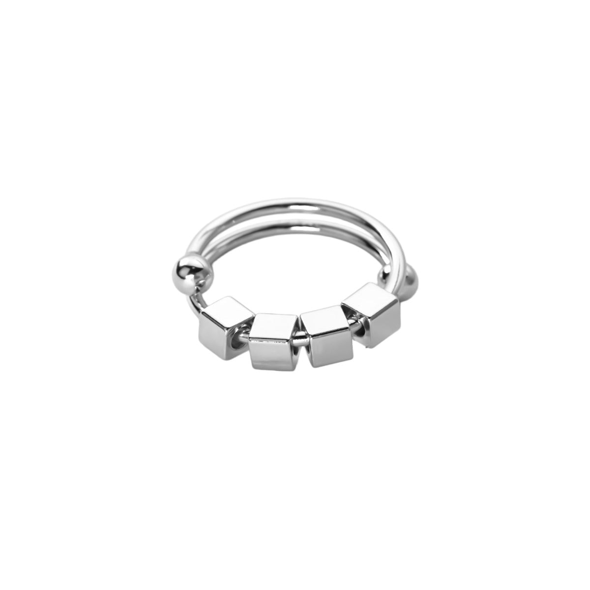 Wholesale Spiral bead rotatable open ring