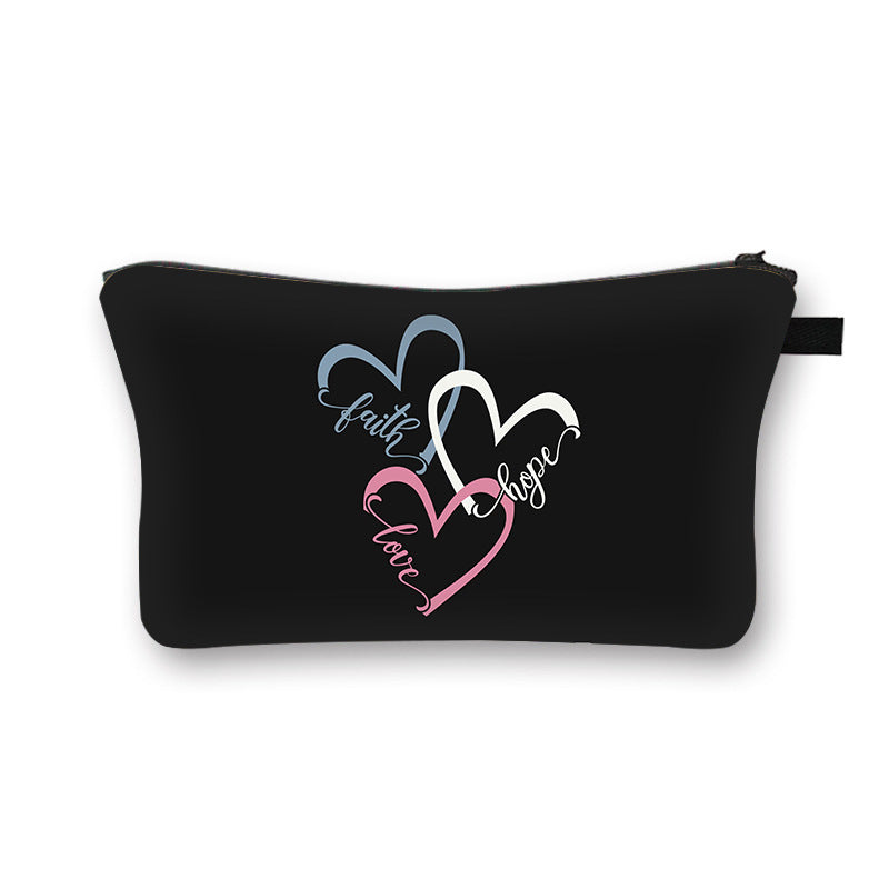 Wholesale new valentine's day love sweet breathable girl makeup bag student storage bag cartoon makeup portable