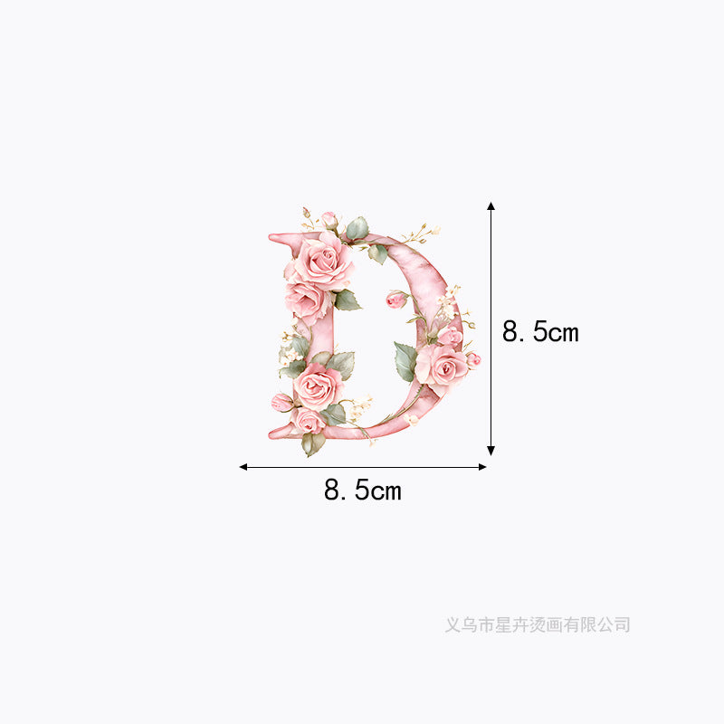 Wholesale 10pcs 26 letter flower branches and leaves UV DTF Ready to Press Transfers Wraps