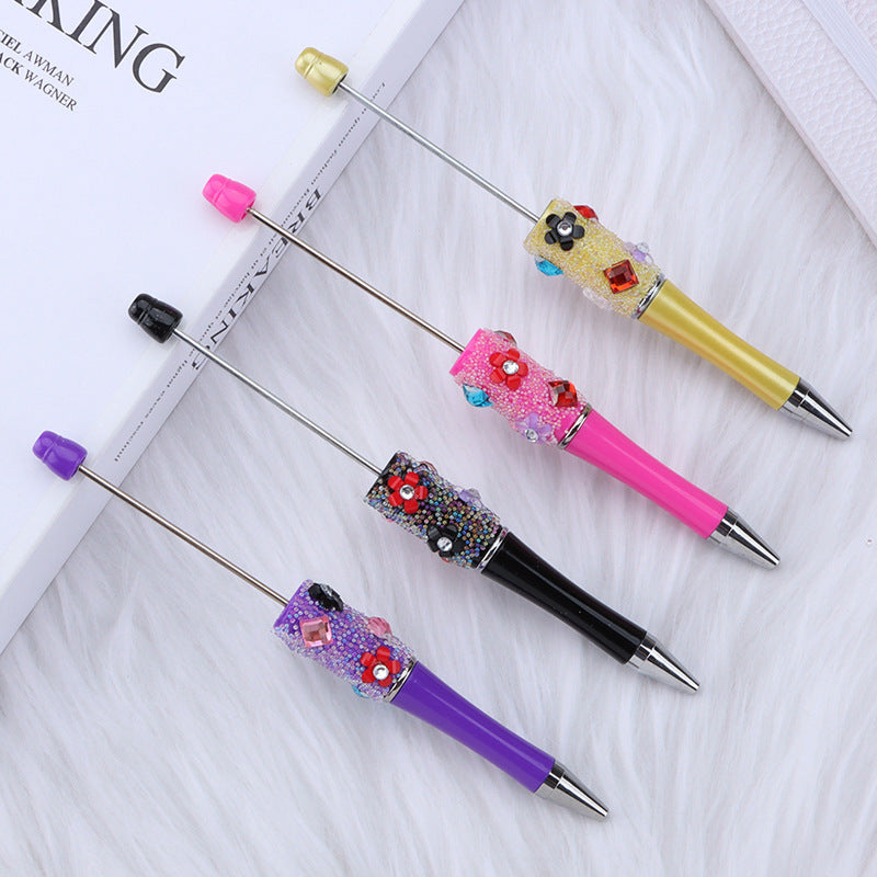 Wholesale DIY Baby's Breath Flower Handmade Patch Sugar Beaded Multi-color Girl Gift Pen