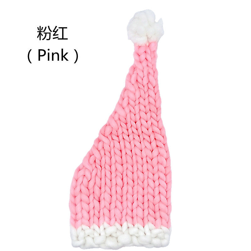Wholesale Extra Thick Wool Christmas Hats Hand Knitted Santa Hats Parent-child Hats