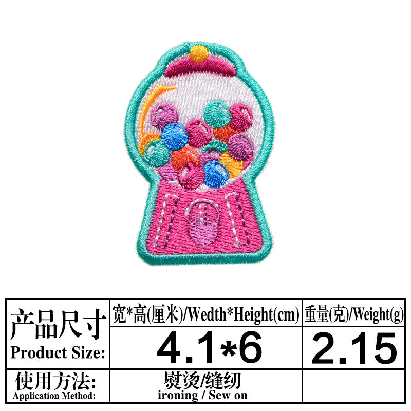 Wholesale Cartoon Water Bottle Ship Milk Cat Embroidery DIY Patches