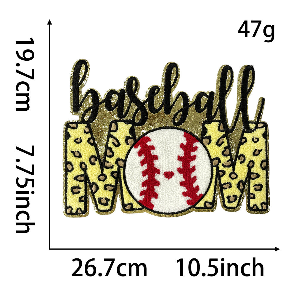 Wholesale Casual Towel Embroidered Sports Mom Patch For Coats Football Soccer Basketball Design DIY Sewing Accessory
