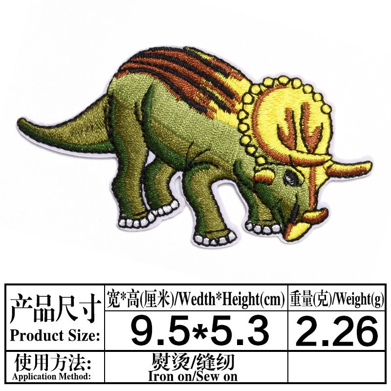 Wholesale Stylish Dinosaur Embroidered Patches Cartoon Animal Cloth Sew On Badges For Clothing Boutique Resale