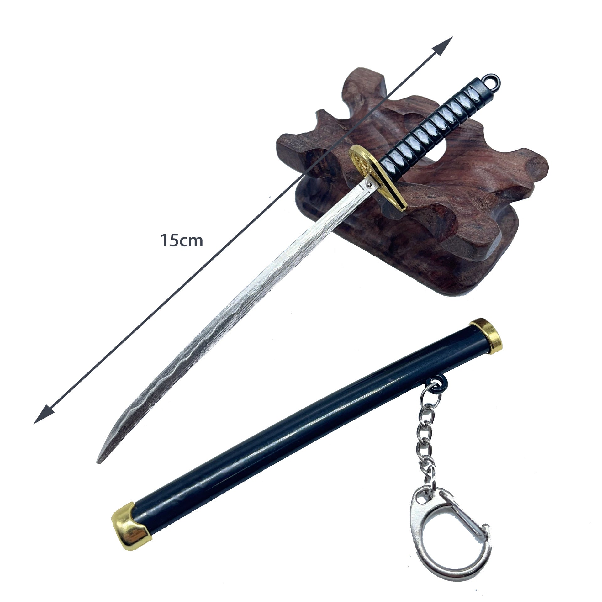 Wholesale One Piece Zoro Snow Knife Buckle Three Sword Style Scabbard Weapon Model Keychain