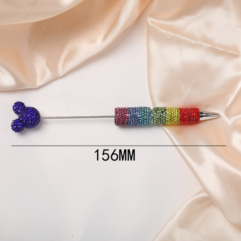 Wholesale  Rainbow Gradient Full Diamond Beadable Pens DIY Beadable
