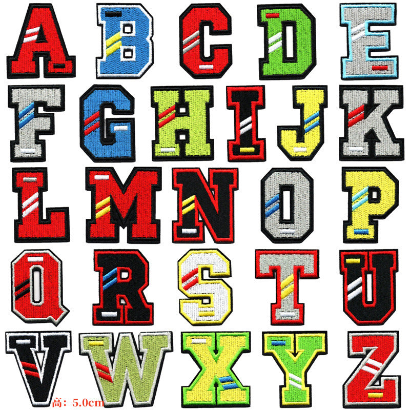 Wholesale A-Z alphabet embroidery patch