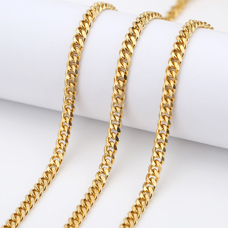 Wholesale 5.5mm Six Sided Grinding Chain 18k Hip Hop Necklace