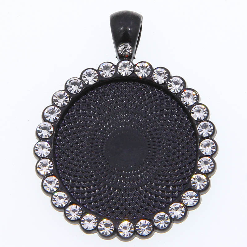 Wholesale100PCS/PACK Alloy 25mm Round Time Gemstone Dot Diamond Base