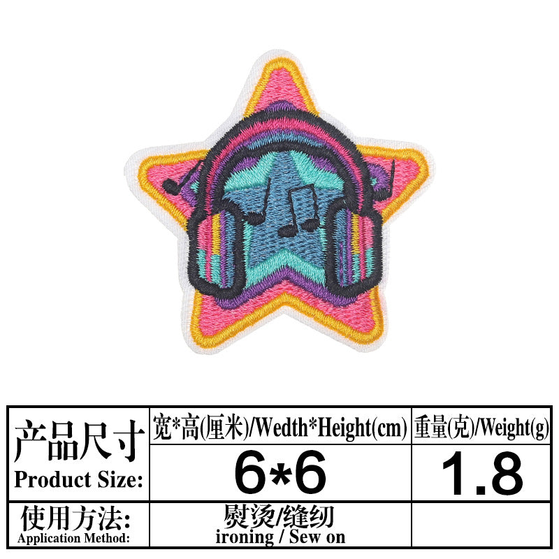 Wholesale Cloth Stickers French Fries Vase Computer Embroidery Stickers Skates Patch Stickers Garment Bag Decorative Appliques