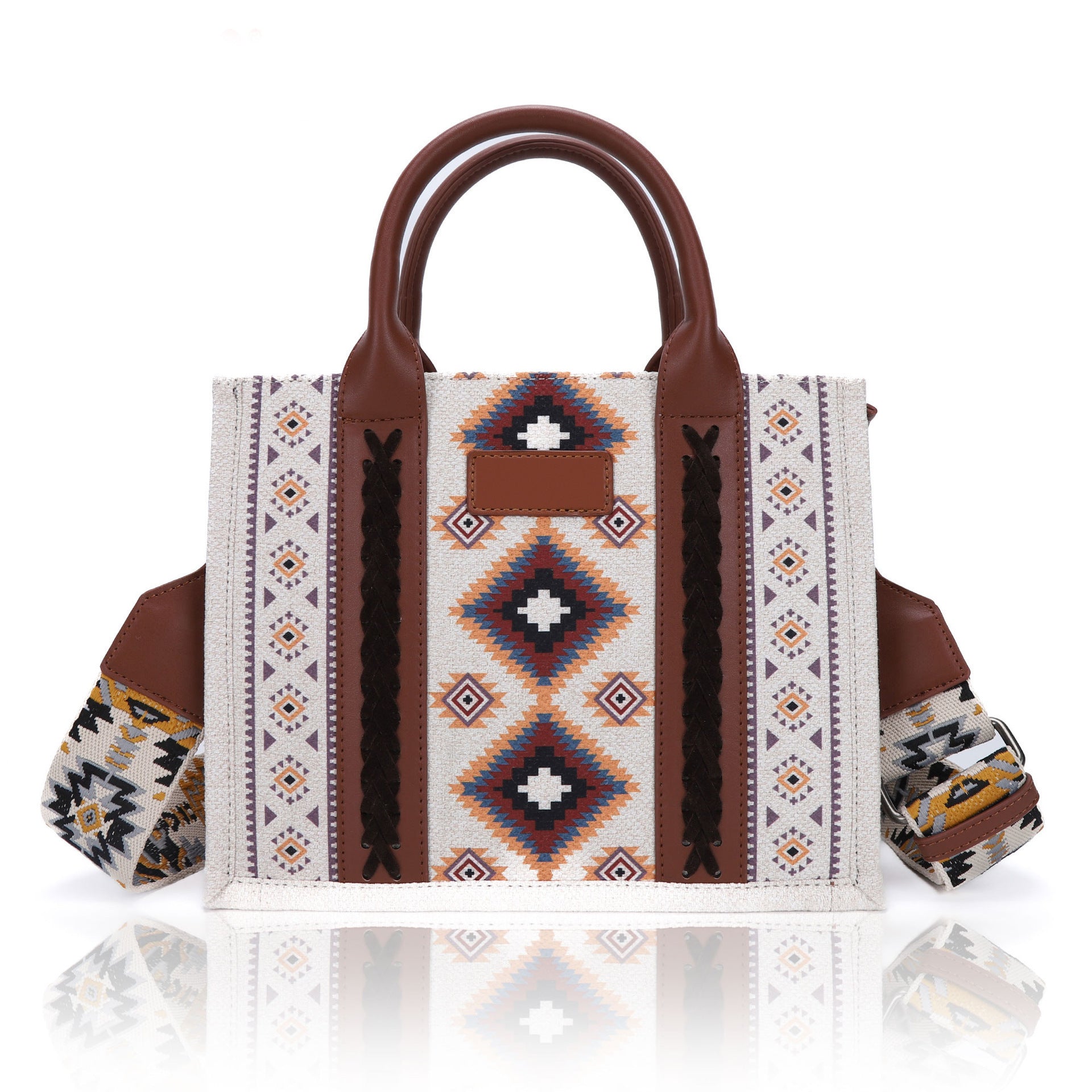 Wholesale Bohemian Canvas Single Shoulder Diagonal Cross Bag Vintage Aztec Ethnic Style Tote Bag