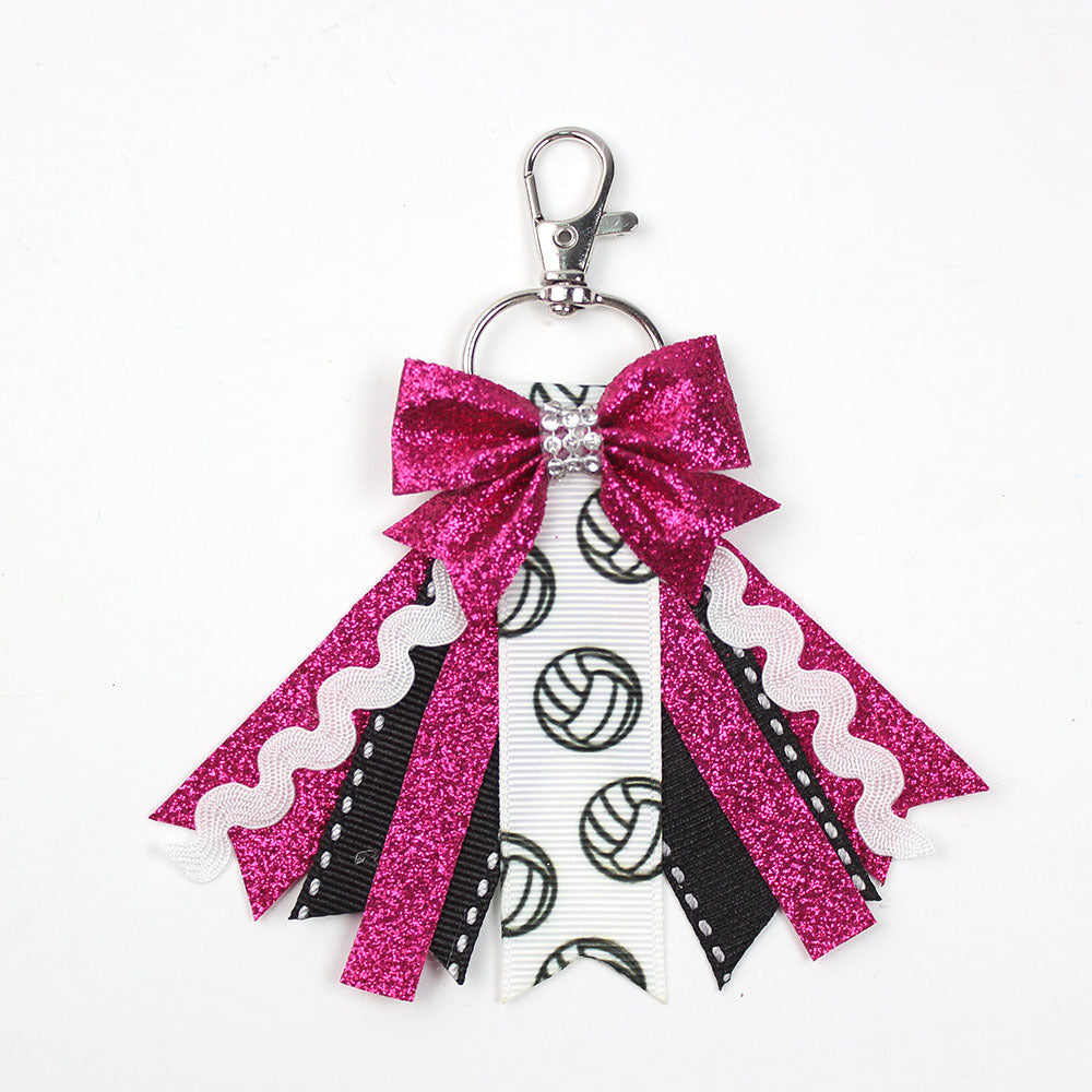 Wholesale 5pcs Teen Cheerleader Bow Lanyard Ribbon Keychains
