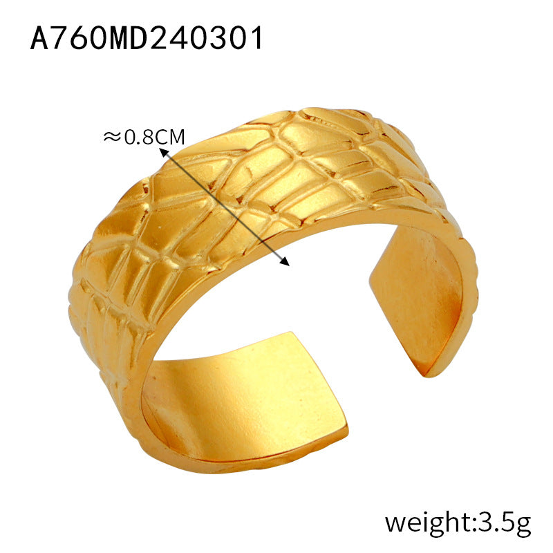Wholesale Open Titanium Steel Gold Plated Geometric Versatile Ring