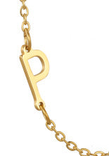 Wholesale 26 Alphabet Gold Up and Down Hole Stainless Steel Necklace