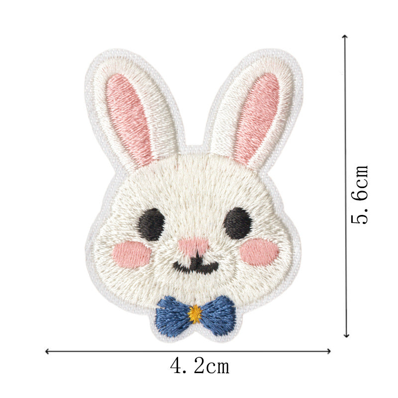 Wholesale Stylish Rabbit Bow Embroidered Patches 9 Pack Heat Activated DIY Clothing Repair Accessory